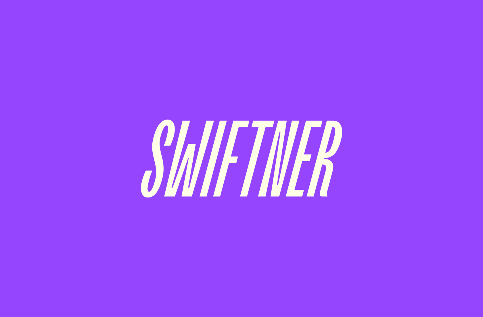 Swiftner logo på lilla bakgrunn