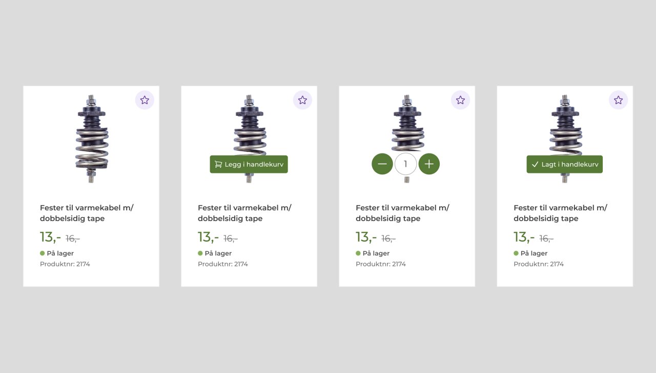 Skisser for hvordan man legger et eller flere produkter i handlekurven