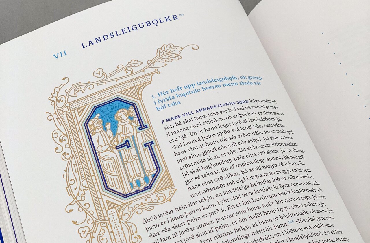 Nærbilde av bokoppslag med illustrasjon.