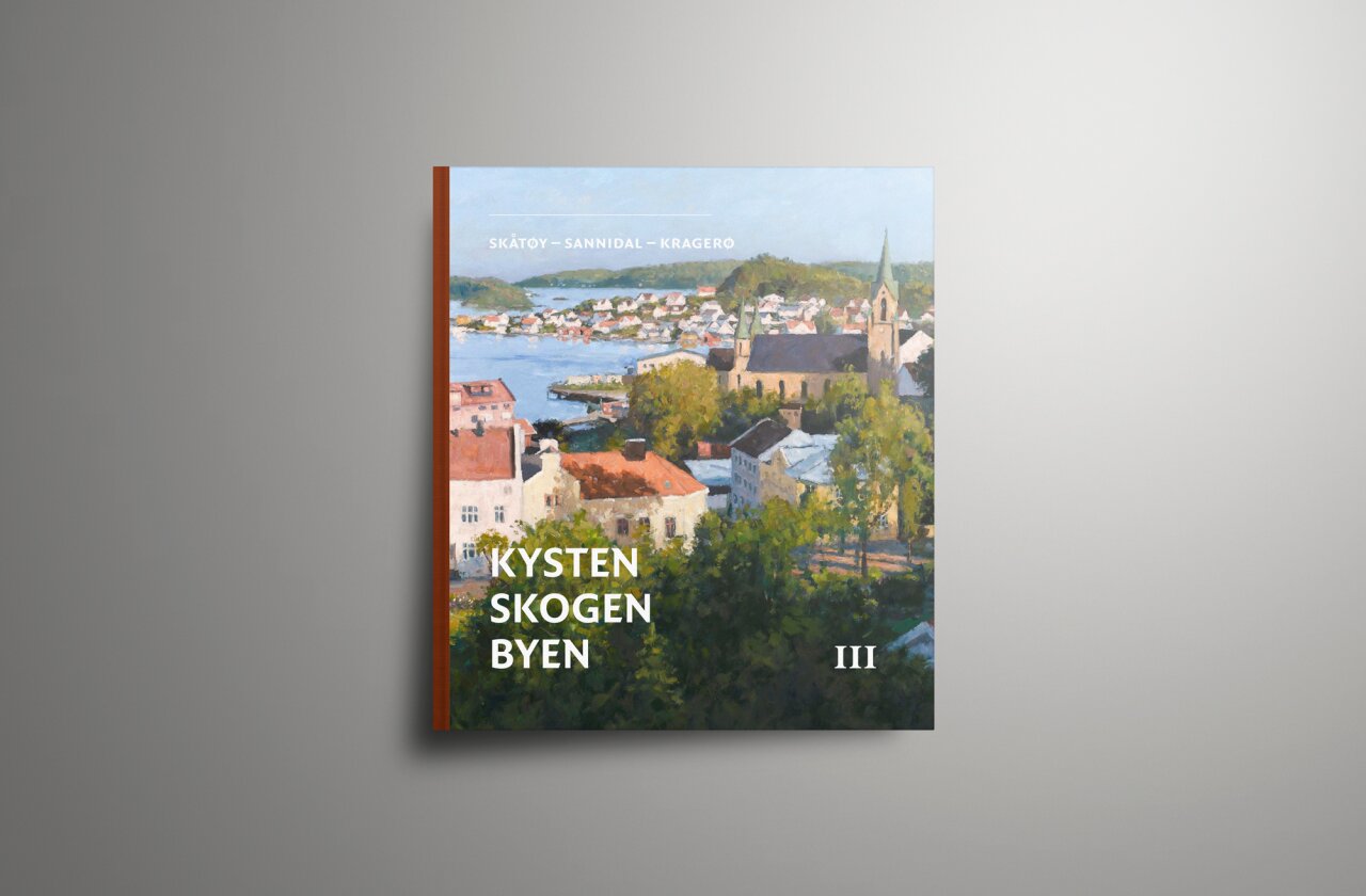 Cover av bind 3 med maleri av Kragerø